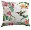 Flores y Pájaros en el Verano Tropical, Flores de Hibisco, Funda de Almohada Temu Transfronteriza, Funda de Almohada para Oficina y Dormitorio
