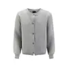 Chaqueta Suéter Cardigan Gris Serie Miu Gris para Hombres y Mujeres en Otoño e Invierno Ajuste Limpio Holgado Casual Tejido Superior