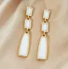 Pendientes Retro Rojos y Blancos Coreanos para Mujer, Pendientes Largos Geométricos Simples de Gota de Aceite, Pendientes de Moda Trendy de Celebridad de Internet