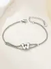 Nuevo Anillo de Acero Inoxidable al por Mayor Transfronterizo 26 Letras Inglesas Anillo de Doble Capa Pulsera Chapada en Oro
