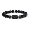 Pulseras de Cristal Negro Brillante con los Doce Signos del Zodíaco, Modelo Nuevo Transfronterizo para Hombres y Mujeres, Estilo Pareja Regalo de Cumpleaños, Venta al por Mayor Transfronteriza en Europa y América