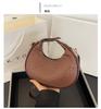 Bolso Versátil Simple de Color Sólido Retro Europeo y Americano Personalizado para Mujer 2026 Verano Nuevo Bolso de Mano Cruzado Redondo para Hombro
