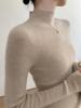 Coringa ~ mostre a figura! Suéter de Cashmere Gola Alta Feminino Suéter de Cashmere Tricotado Sem Costura Suéter Base Interno Gola Média