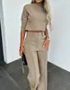 Traje Casual de Dos Piezas para Mujer Moda Amazon Transfronteriza 2024 Ropa para Mujer