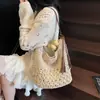 Bolsa de ombro casual com franjas, nova bolsa de palha de verão 2026, bolsa estilo praia para férias à beira-mar, bolsa feminina da moda