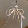 Estilo Ballet Dulce Lazo Rosa Perla Cadena para Teléfono Móvil Colgante Joyería Estilo Coreano Ins para Mujer Nuevo Estilo 2024