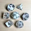 Juego de Dados Poliedros D&D con Patrón de Mármol, Color Mixto Transparente D4D6D8D10D12D20 Caras, Coc, Juego de Mesa, Juego de Siete Piezas