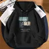 Sudadera con capucha para hombre de marca moderna estilo americano, ropa con capucha engrosada nueva para otoño/invierno 2025, chaqueta versátil holgada y elegante para hombre