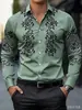 Camisa Casual Floral Étnica para Hombre de Navidad - Transpirable de Manga Larga con Botones - Nuevo Artículo