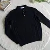 Nuevas camisetas tipo polo de otoño e invierno, suéteres de punto, estilo "old money" para hombre, cuello camisero, textura de punto trenzado, venta al por mayor de fábrica transfronteriza