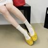 Sapatilhas de Bico Quadrado e Decote Baixo para Mulheres 2025 Primavera e Outono Novo Estilo Coreano Cor Pura Salto Baixo Confortáveis Casuais Slip-On