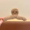 Pinza de pelo grande, voluminosa, de felpa floral para mujer, otoño/invierno, estilo de alta gama, pinza de pelo de lazo, nuevo clip de tiburón estilo coreano