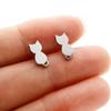 Pendientes de gato de acero inoxidable con diseño de animalito de dibujos animados, ligeros y de lujo, que combinan con todo.