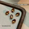 Arte de Uñas 2025 Nuevo Estilo Maillard Fondo Puntiagudo Diamante Celebridad de Internet Estilo Caliente Otoño e Invierno Cuadrado Grueso Color Rojo Café Diamante Estéreo Joyería para Uñas