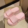 Sandalias Slip-On de Moda con Suela Gruesa para Mujer, Nuevas Zapatillas Versátiles de Eva para el Hogar para Primavera y Verano que Aumentan la Altura para Personas de Baja Estatura