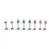 Brincos Pontiagudos de Titânio F136 com Opala, Piercings de Cartilagem, Piercings Labiais de Titânio G23, Acessórios de Joias para Body Piercing