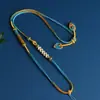 Cordón Ajustable para Collar de Doble Oreja Estilo Xizang con Colgante de Cabeza de Buda Dorada y Colgante de Jade de Alta Calidad