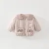 Presente de Natal Jaqueta Infantil Roupas de Algodão Outono Inverno Engrossada Meninas Bebê Casaco de Algodão Bebê Estilo Coreano Tendência Quente Roupas de Inverno