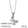 Colgante de acero inoxidable simple japonés y coreano para mujer, cadena de clavícula, pequeño temperamento fresco, collar de mariposa de un solo diamante, venta al por mayor