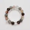 [Estrellas Brillantes] Pulsera de Cristal Blanco Natural para Mujer Versátil Oro Negro Super Siete Pulsera de Luz de Luna Gris Venta al por Mayor