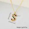 Europa y Estados Unidos venta caliente transfronteriza collar con colgante de 26 letras inglesas cobre microincrustado circonita accesorios diy colgante al por mayor