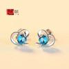 Brincos de amor de prata esterlina S925 Brincos de prata elegantes para mulheres Brincos personalizados para combinar com todas as celebridades coreanas da Internet Brincos da moda para mulheres