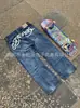 Nuevas Ventas Directas Estilo Americano desde el Extranjero, Jeans Personalizados con Pedrería Caliente, Pantalones Casuales Sueltos de Moda Japonesa High Street, Unisex
