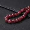 Cristal de Fresa Rojo Crudo Natural Cuentas Sueltas Cuentas Redondas Pulsera DIY Tipo Hielo Alta Transparencia Cuentas Redondas con Agujero Pasante Venta al por Mayor