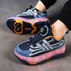 Zapatos para niños Zapatos de salón Polea Zapatos para caminar para niños Zapatillas de patinaje Zapatos luminosos recargables de cuatro ruedas para estudiantes de niñas