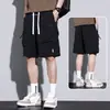 Pantalones Cortos de Trabajo para Hombre, Estilo Delgado de Verano, Sueltos y Transpirables, Estilo Americano, Tallas Grandes, Adecuados para Adolescentes, Pantalones de Cinco Puntos de Seda de Hielo para Hombre