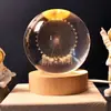 Bola de Cristal Luminosa Esculpida Internamente em 3D Transfronteiriça Luz Quente Luz Noturna Enfeites de Decoração de Natal para Amigos Presentes de Natal