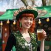 Aretes de Gancho de Trébol Elegantes de Moda Exagerada de Aleación con Gota de Aceite para Fiesta de Festival Irlandés Nuevo Europeo y Americano Oktoberfest
