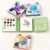 Set de Pintura de Acuarela Portátil Yuelu, Notas Adhesivas Perladas, Pintura de Acuarela Mini Portátil para Alivio del Estrés con Colores Incorporados