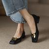 Yingmeier multicolorido sapatos femininos planos 2022 primavera sapatos de camada única sapatos rasos bico quadrado super macio profissional pequeno couro temperamento
