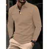 Comercio Exterior Primavera y Otoño Nueva Camisa Polo para Hombre Cuello Solapa Manga Larga Golf Casual Deportiva Top Camiseta de Color Contrastante