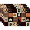 Manteles individuales de calabaza y fantasma de Halloween transfronterizos para decoración de fiestas en casa, manteles individuales y servilletas divertidos y aterradores de fantasma