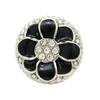 Botón Metálico de Flor con Diamantes Rojos Incrustados con Punto de Aceite Chaqueta de Traje Suéter Botón Decorativo Abrigo Combinable Hebilla Redonda de Piel