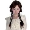 Presilha de cabelo artificial laço cabeça de bola sereia menina quente adorno de cabeça fofo natural trança de boxe rabo de cavalo atacado