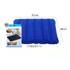 Almohada inflable de PVC con flocado, cómoda para viajes, camping, trenes, aviones, cintura y espalda, de cuero.