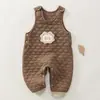 Macacão para bebê para outono e inverno, macacão acolchoado de três camadas Classe A para recém-nascidos, roupa quente para bebês usarem ao ar livre