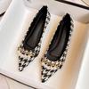Zapatos Planos de Príncipe de Gales para Mujer 2026 Nuevo Estilo Mocasines Elegantes y Versátiles de Punta Inspirados en Chanel para Combinar con Vestidos