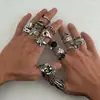 Anillos Punk de Venta Caliente Transfronterizos Europeos y Americanos para Hombres, Anillos Apilables Retro Personalizados de Calavera Hip-Hop, Accesorios de Moda