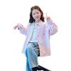 Camisa de Manga Larga Rayada de Dopamina para Niños Primavera y Otoño Nuevo Estilo Coreano Holgada Cuello Campana Única para Niños Mayores