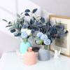 Vaso Plástico Estilo Escandinavo Ondulação de Água Decoração de Casa Vaso de Flores de Sabão Rosa Simulada Dispositivo de Arranjo de Flores Plástico