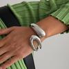 Joias europeias e americanas personalidade transfronteiriça alta lisa simples pulseira tendência da moda pulseira irregular de liga atacado