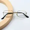 Marco de Gafas de Personalidad Rectangular Estilo Hong Kong Retro Harajuku Ins Japonés Marco de Alambre Dorado Pequeño Gafas Retro para Mujer
