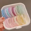 Goma para el Cabello de Alambre de Teléfono de Color Gelatina de Alta Elasticidad para Mujeres, con un Toque de Alta Gama, Estilo Dulce, Cuerda para Cola de Caballo sin Costuras, Accesorio para el Cabello, Goma para el Cabello
