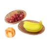 Cesta de Almacenamiento de Frutas y Verduras, Cesta de Snacks, Cesta de Almacenamiento Tejida de Plástico de Imitación Ratán, Cesta de Snacks para Pub Ktv, Cesta de Pan, Cesta de Pan Tejida