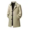 Novo Casaco Trench Masculino Outono/Inverno 2026, Comprimento Médio, Gola de Terno, Moderno e Versátil, Sobretudo Estilo Britânico