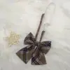 Corbata marrón para mujer, estilo japonés JK, estilo universitario, camisa libre, corbata DK, corbata pequeña retro corta y relajada a cuadros para hombre